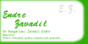 endre zavadil business card